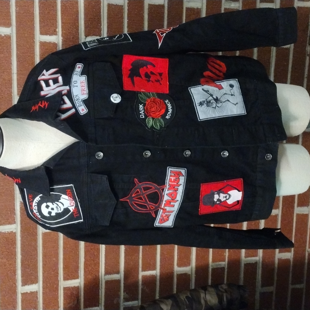 Hudson, Men's Denim, Embroidered, "Live Fast Due Young" jacket.